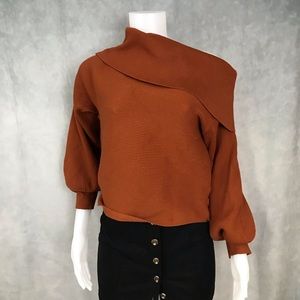 Burnt Orange Chunky Cowl Sweater